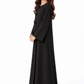 Girls’ Black Bella Crepe Abaya with Flower Buttons | UAE Made