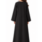 Girls’ Black Bella Crepe Abaya with Flower Buttons | UAE Made