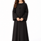 Girls’ Black Bella Crepe Abaya with Flower Buttons | UAE Made