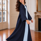 Navy Blue Girls Abaya with Sky Blue Inner Dress | Kids Modest Wear