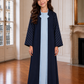Navy Blue Girls Abaya with Sky Blue Inner Dress | Kids Modest Wear