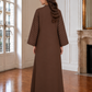 Chocolate Brown Girls Abaya with Beige Inner Dress & Matching Hijab | Kids Abaya UAE