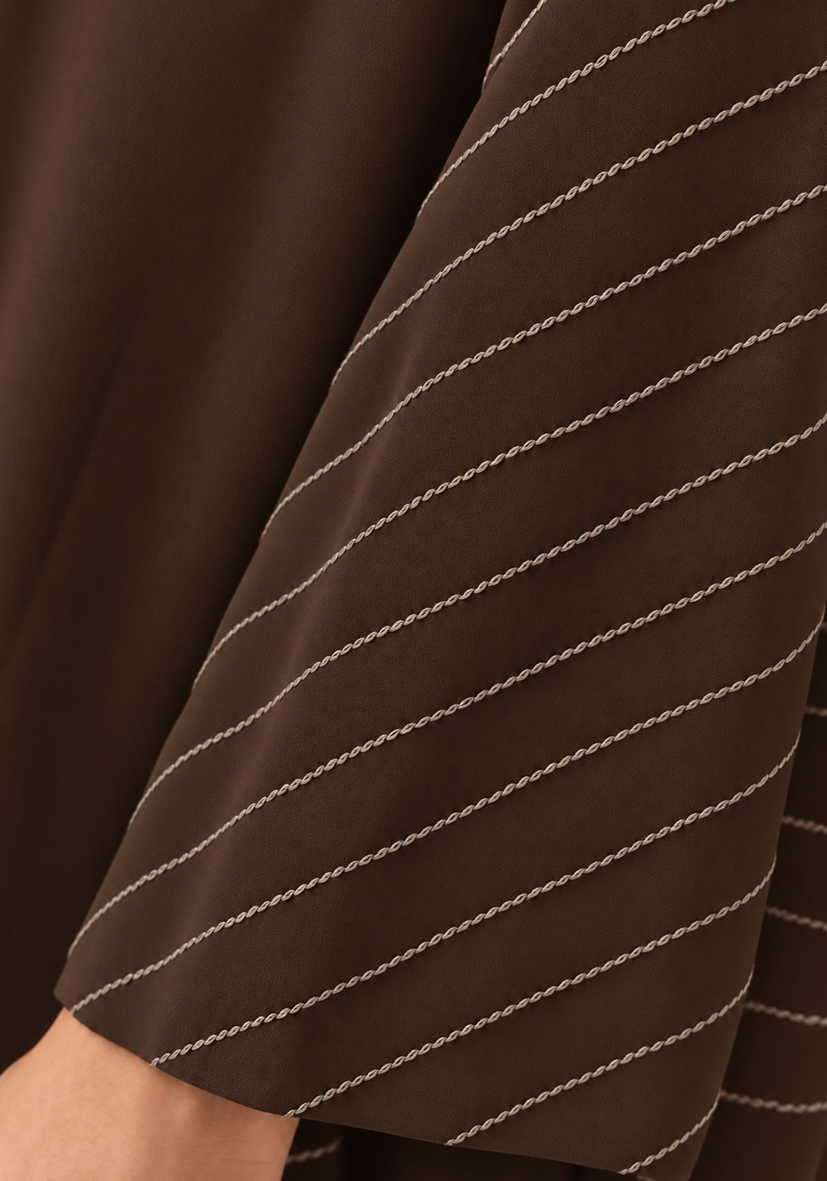 Chocolate Brown Girls Abaya with Beige Inner Dress & Matching Hijab | Kids Abaya UAE