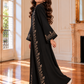 Girls Black Abaya with Golden Hand Embroidery | Kids Abaya with Chiffon Hijab