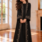 Girls Black Abaya with Golden Hand Embroidery | Kids Abaya with Chiffon Hijab