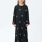 Kids Modest Islamic Clothing - Toddler Prayer Dress -Embroidered Silk Abaya