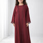 Maroon Nida Kids Abaya with Lace Front & Cuffs – Elegant Girls Modest Wear