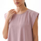 Dusty Mauve Nida under abaya dress, neckline and cap shoulder close-up