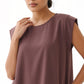 Cocoa Nida under abaya dress, neckline and cap shoulder close-up