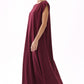 Maroon Nida under abaya dress, side view