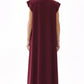 Maroon Nida under abaya dress, back view