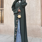Hand-Embroidered Green Barbie Crepe Abaya with Headscarf | Made in UAE