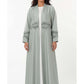Elegant Green Pleated Abaya with Matching Headscarf