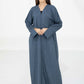 Ember Grace V-Neck Embroidered Abaya With Matching Headscarf