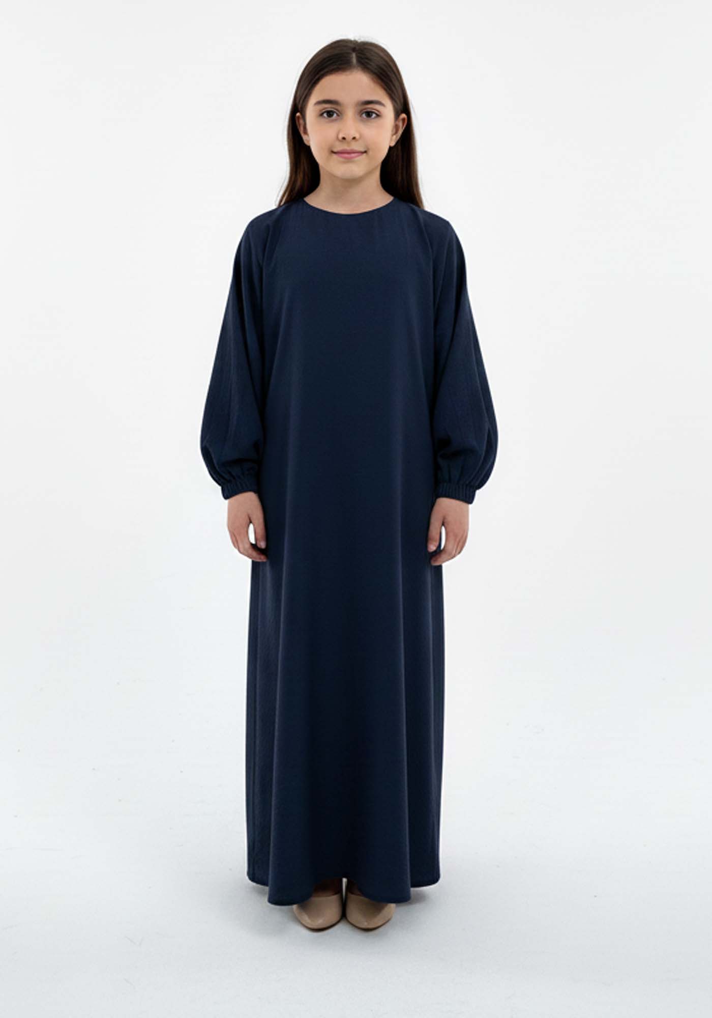 Kids Harir Maqsood Prayer Abaya I Midnight Navy