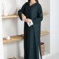 Nida Fabric Color Block Abaya with Stylish Side Frills