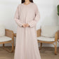 Pink Korean Nida Abaya with Frilled Cuffs