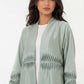 Elegant Green Pleated Abaya with Matching Headscarf