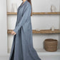 Grey Suede Lapel Collar Abaya – Soft, Elegant, and Perfect for Winter