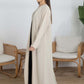 Beige Korean Nida Abaya with Frilled Cuffs