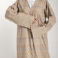 Front Open  Multicolor Thread Linen Beige Abaya