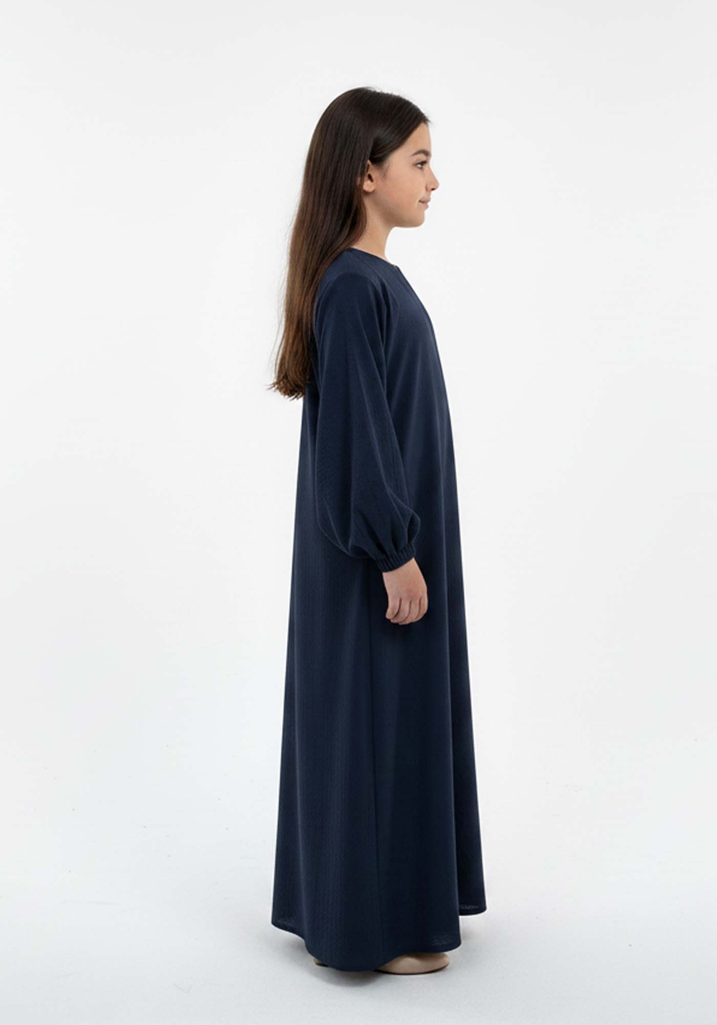Kids Harir Maqsood Prayer Abaya I Midnight Navy