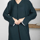 Nida Fabric Color Block Abaya with Stylish Side Frills