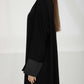 Elegant Black Lapel Abaya - Perfect for Office & Meetings