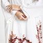 Self-Printed Abaya in White and Brown with Tree Shades