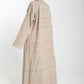 Front Open  Multicolor Thread Linen Beige Abaya