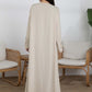 Beige Korean Nida Abaya with Frilled Cuffs