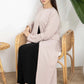 Pink Korean Nida Abaya with Frilled Cuffs