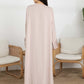 Pink Korean Nida Abaya with Frilled Cuffs