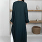 Nida Fabric Color Block Abaya with Stylish Side Frills