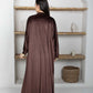 Brown Velvet Abaya with Golden Lace Borders & Matching Headscarf – Perfect for Winter