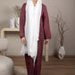 Soft Maroon Lenin Pleated Shimmer Abaya