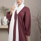 Soft Maroon Lenin Pleated Shimmer Abaya