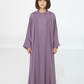 Purple Premium 3-Piece Kids Abaya Set – Lightweight Harir Maqsood Modest Wear for Girls
