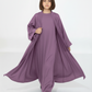 Purple Premium 3-Piece Kids Abaya Set – Lightweight Harir Maqsood Modest Wear for Girls