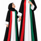 Mother and daughter in matching UAE National Day abayas holding hands