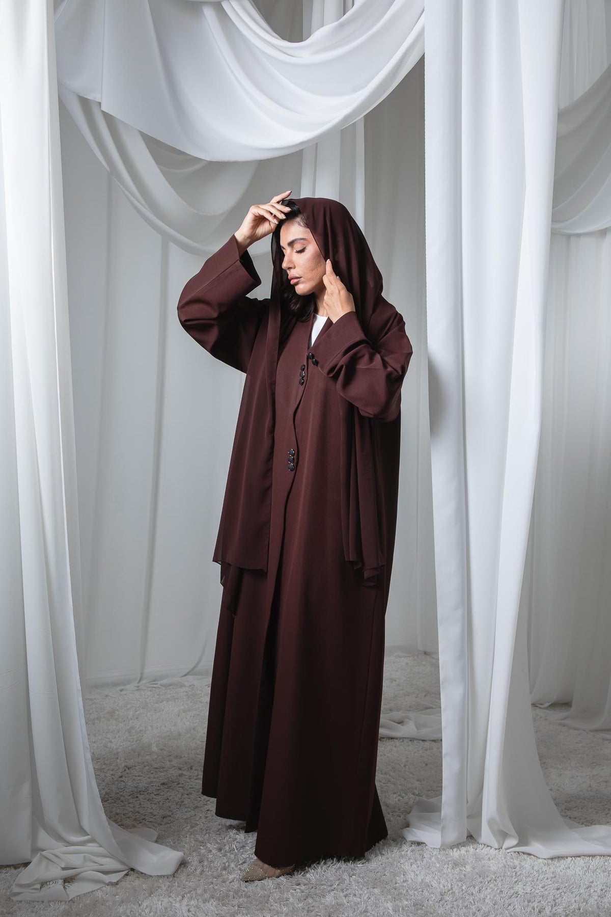 Chic Brown Elegance Abaya, view 3