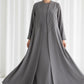 Sunburst grey pleated abaya in Barbie Cobra, photo 4