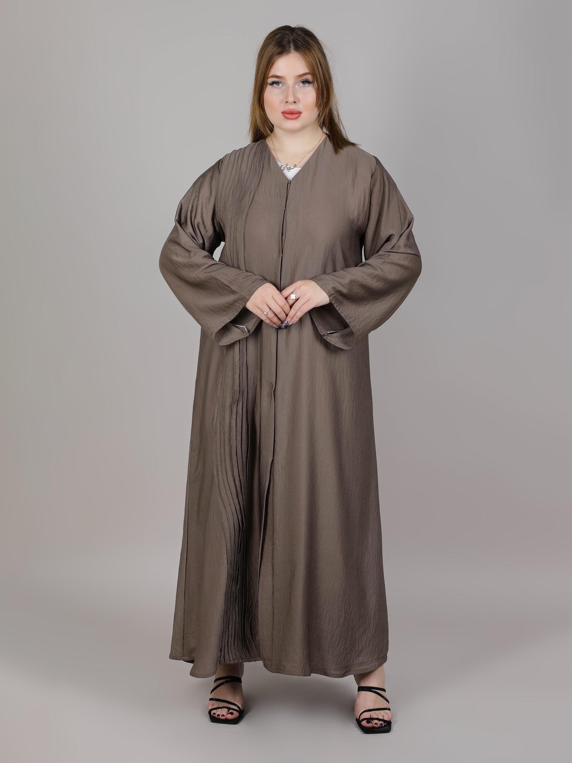 MSquare Fashion Pleated Grey Abaya