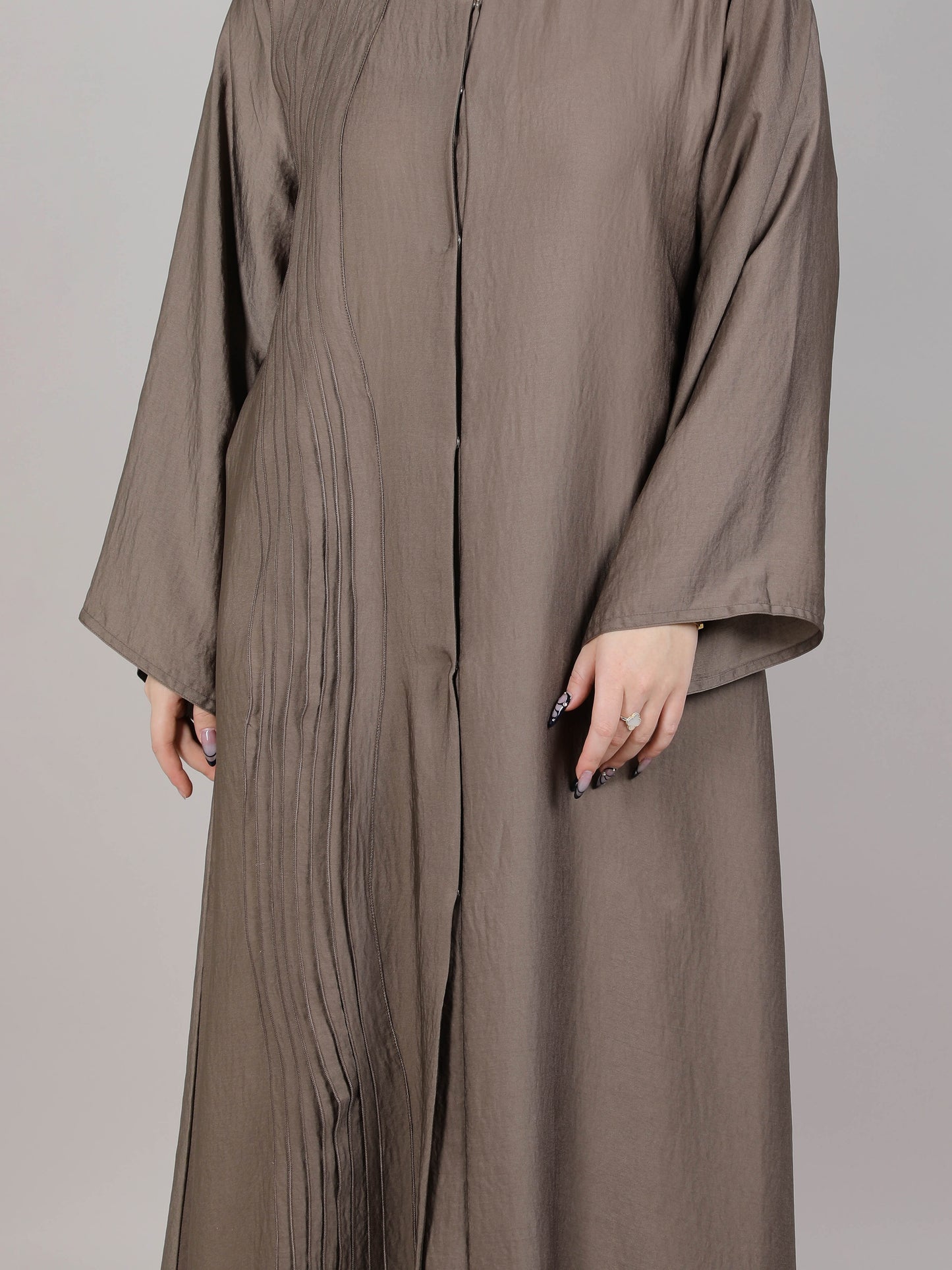 MSquare Fashion Pleated Grey Abaya