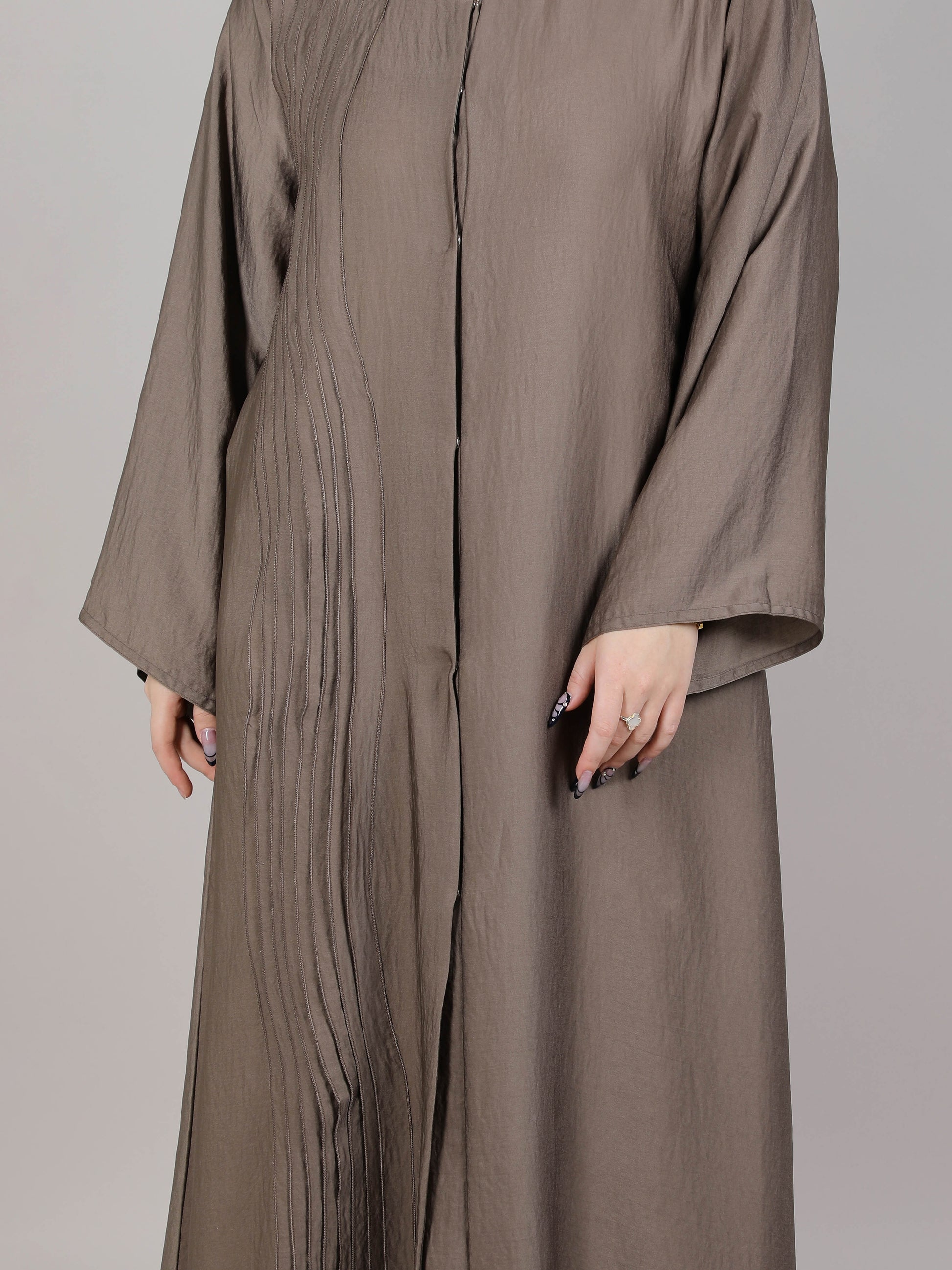 MSquare Fashion Pleated Grey Abaya