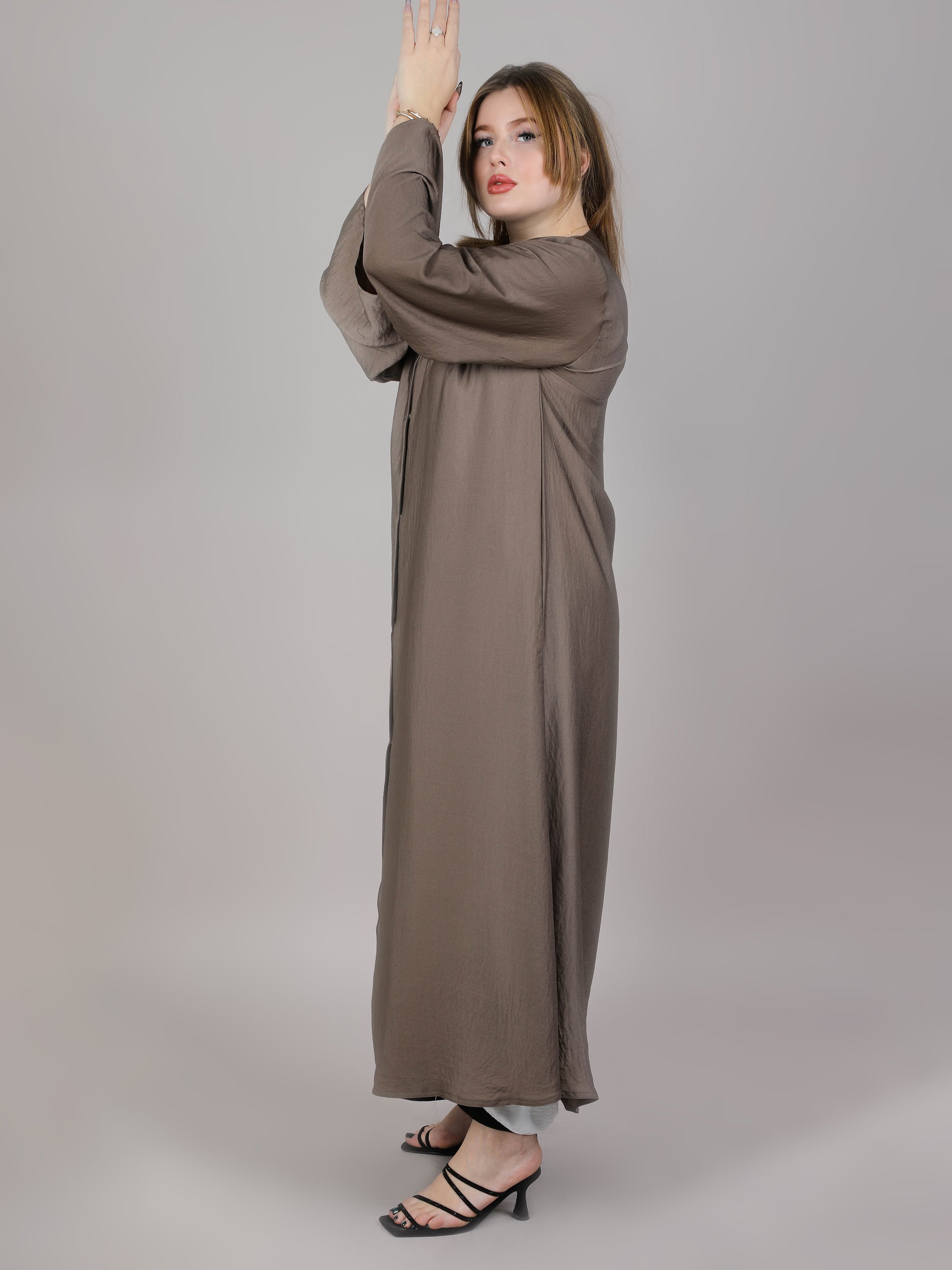 MSquare Fashion Pleated Grey Abaya