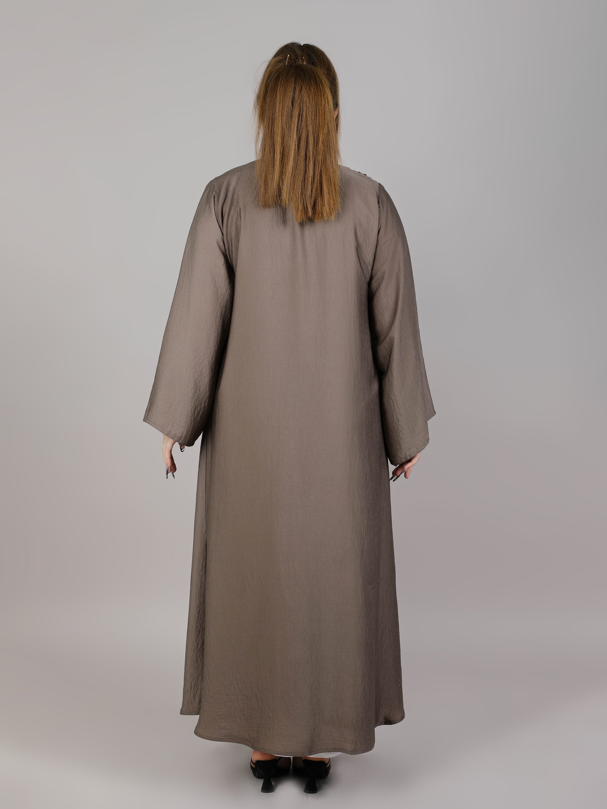 MSquare Fashion Pleated Grey Abaya