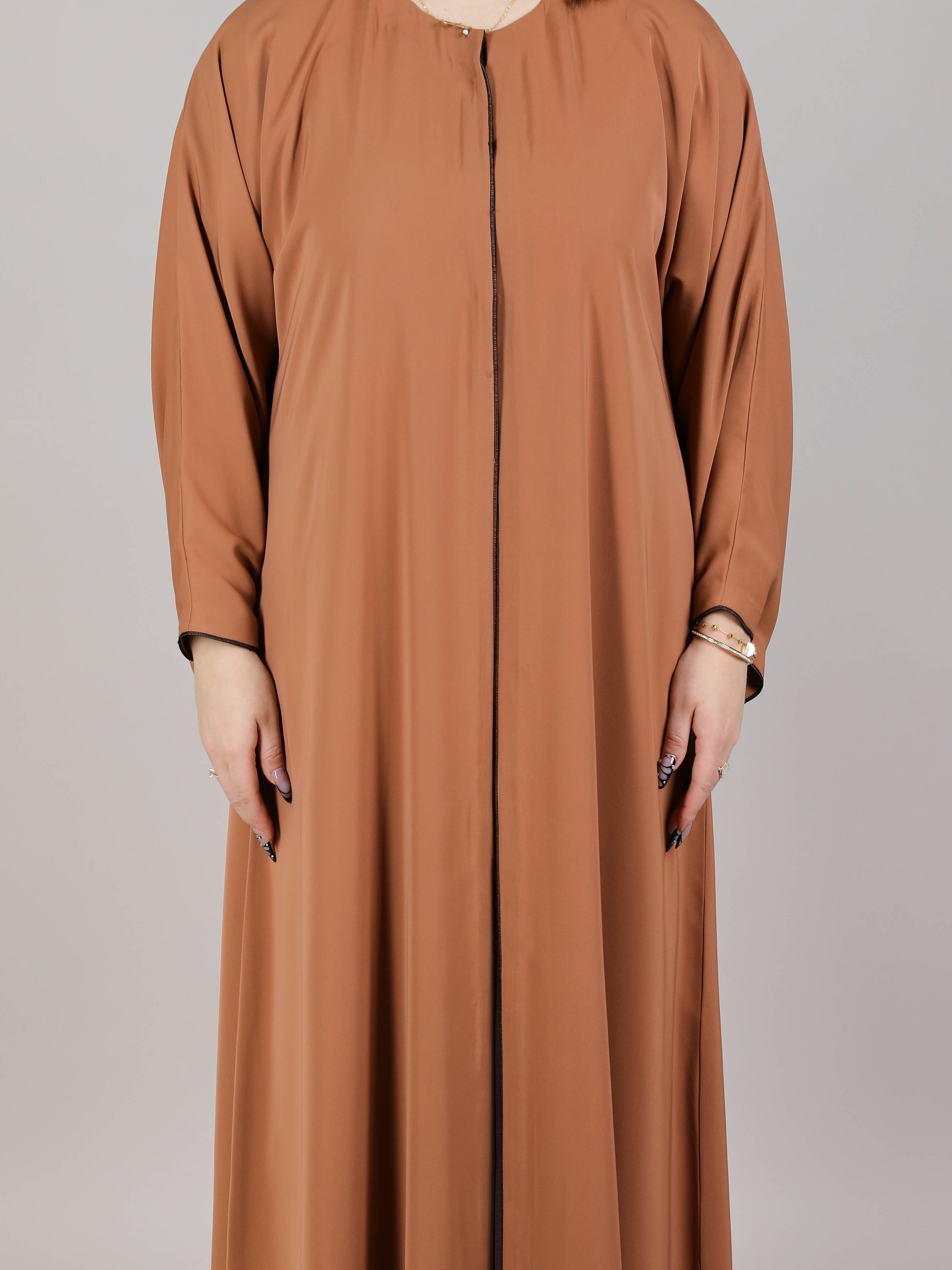 MSquare Fashion decent Brown Nida Abaya