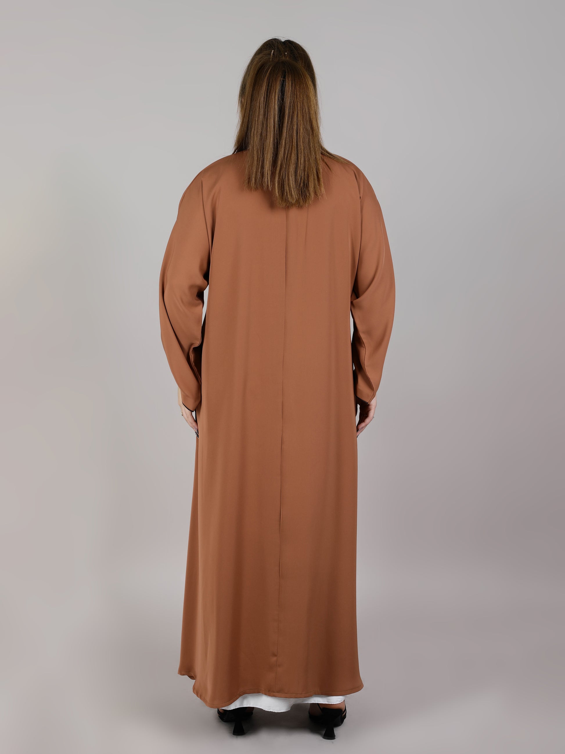 MSquare Fashion decent Brown Nida Abaya