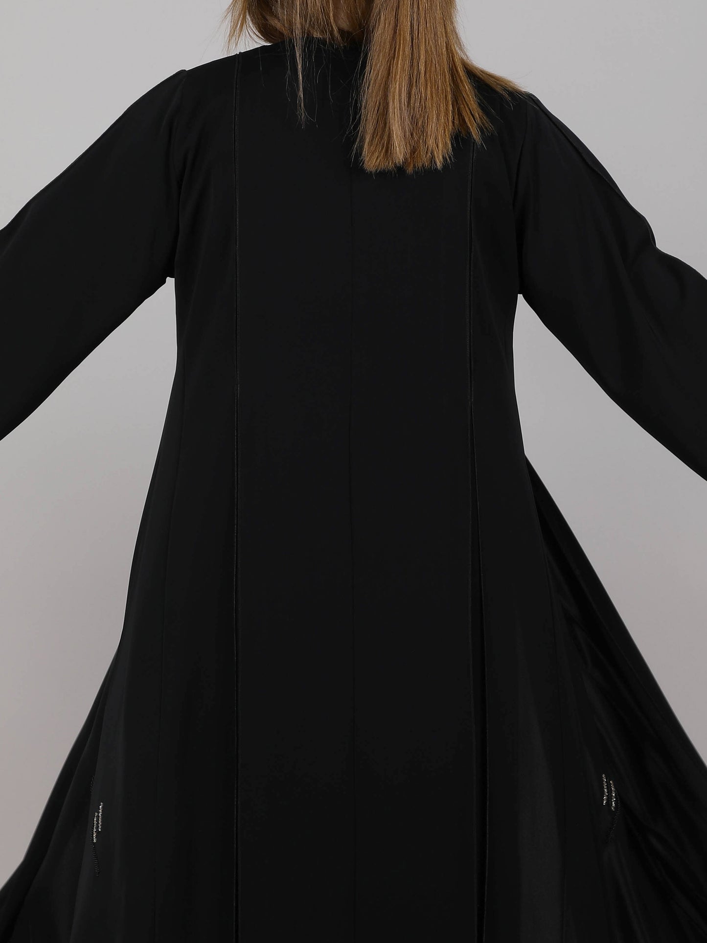 MSquare Fashion Black Premium Fabric Embroidered Abaya